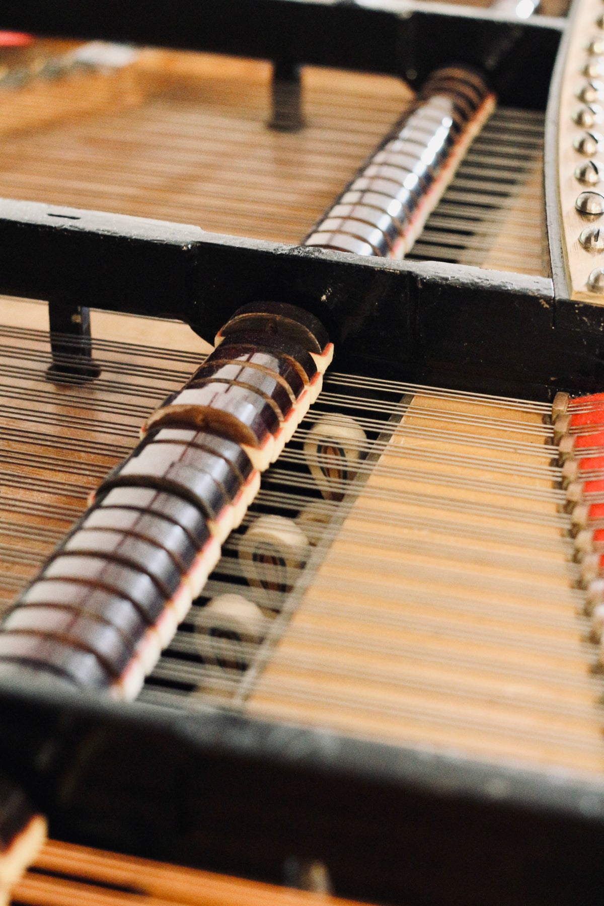 Détail de la mécanique du piano à queue C. Bechstein de 1866
