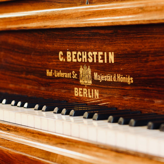 Clavier du piano à queue ancien C. Bechstein de 1866 en ivoire et ébène