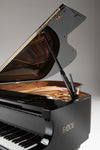 Détail du Fazioli F198 noir poli avec clavier et intérieur, piano à queue neuf proposé par Accord & Co
