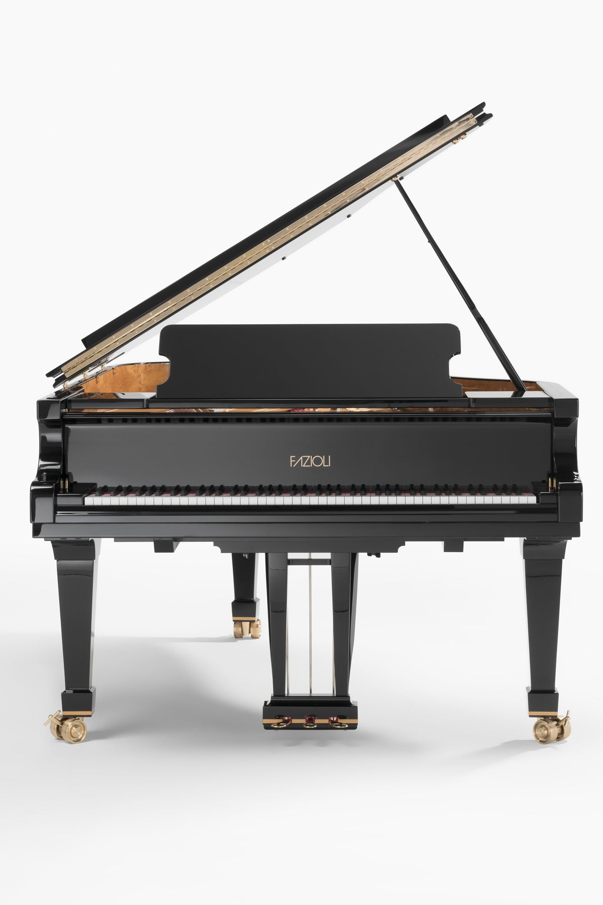 Vue de face du Fazioli F198, piano à queue neuf de 198 cm proposé à la vente par Accord & Co