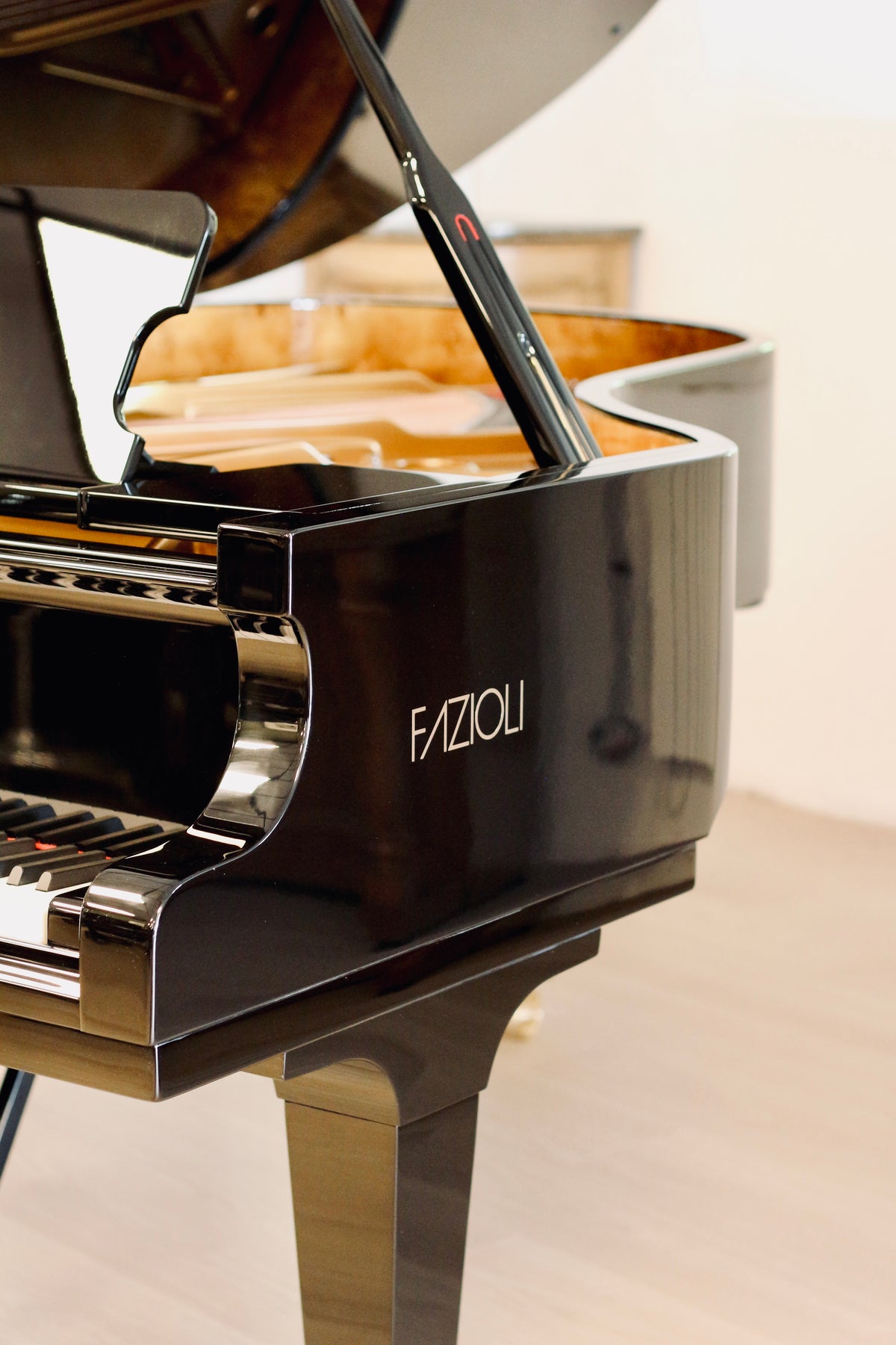Détail intérieur du Fazioli F212 2025, piano à queue d’occasion à vendre chez Accord & Co