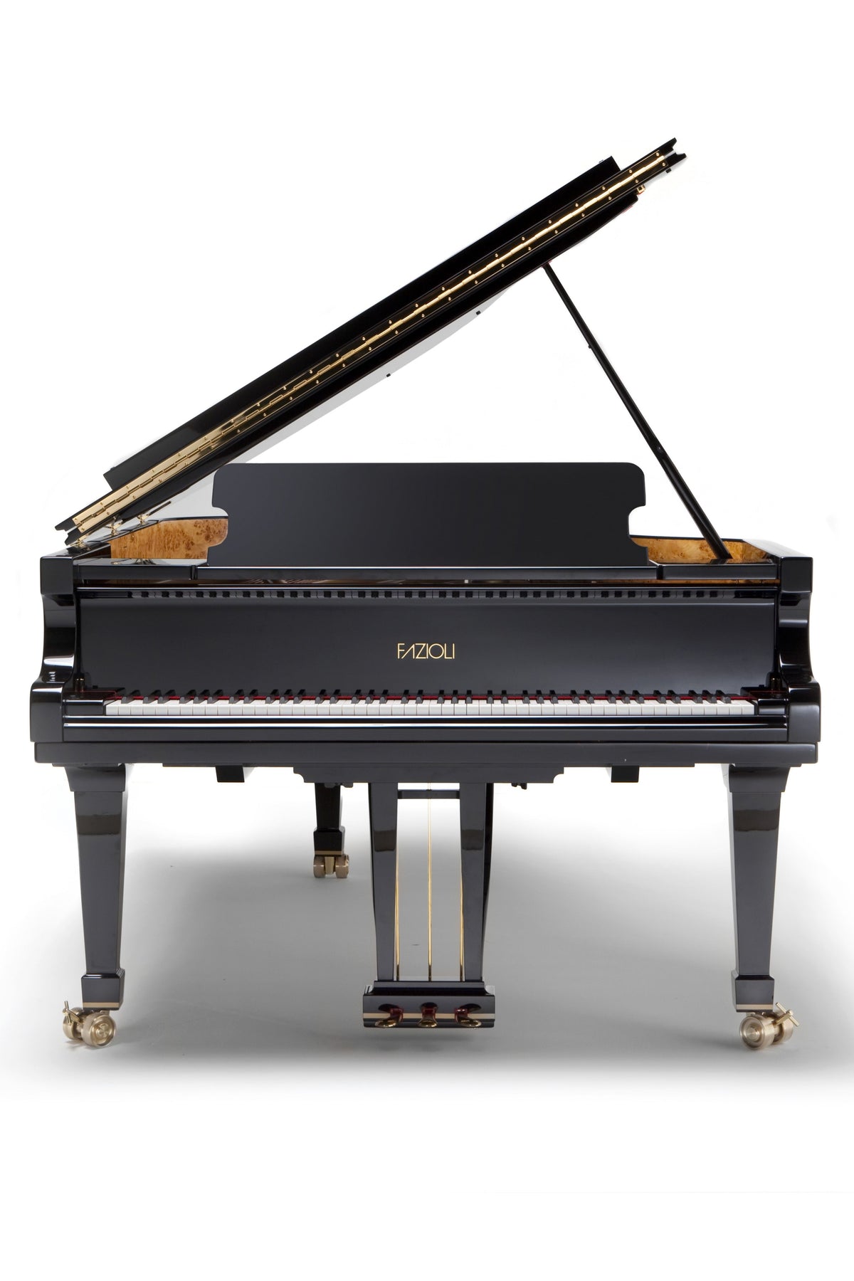 Vue de face du Fazioli F212 neuf, piano à queue de 212 cm proposé à la vente par Accord & Co