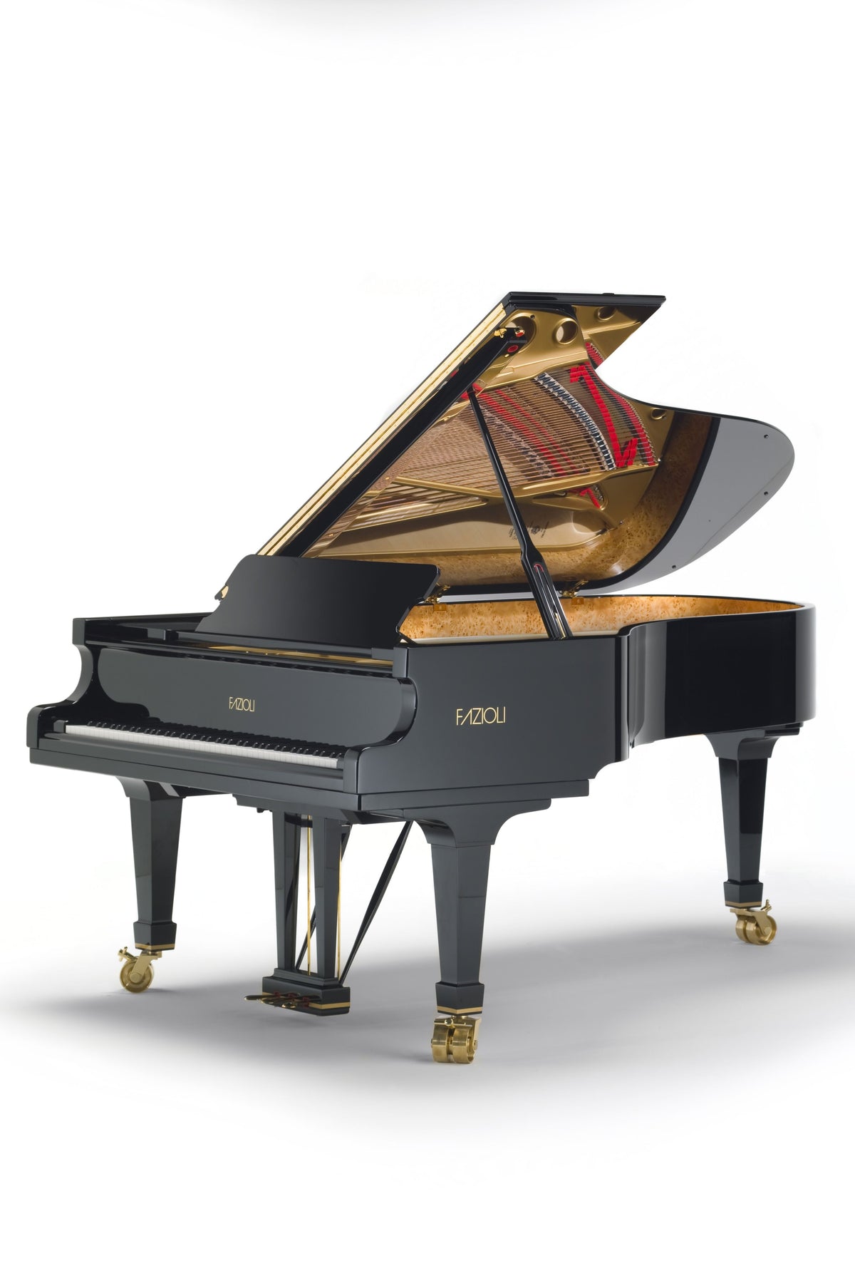 Fazioli F228 neuf finition noir poli, piano à queue disponible chez Accord & Co en Rhône-Alpes et Suisse romande