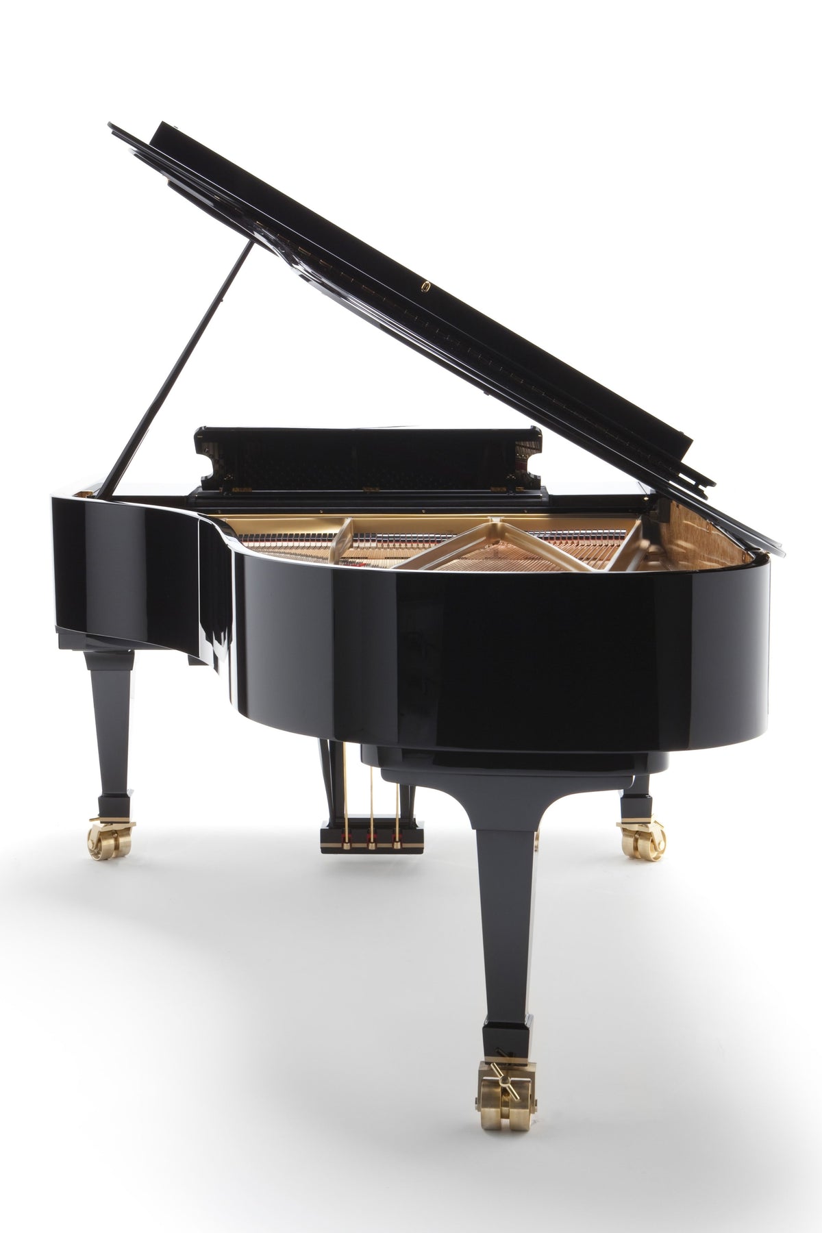 Vue arrière du Fazioli F228 neuf, piano à queue disponible chez Accord & Co en Rhône-Alpes