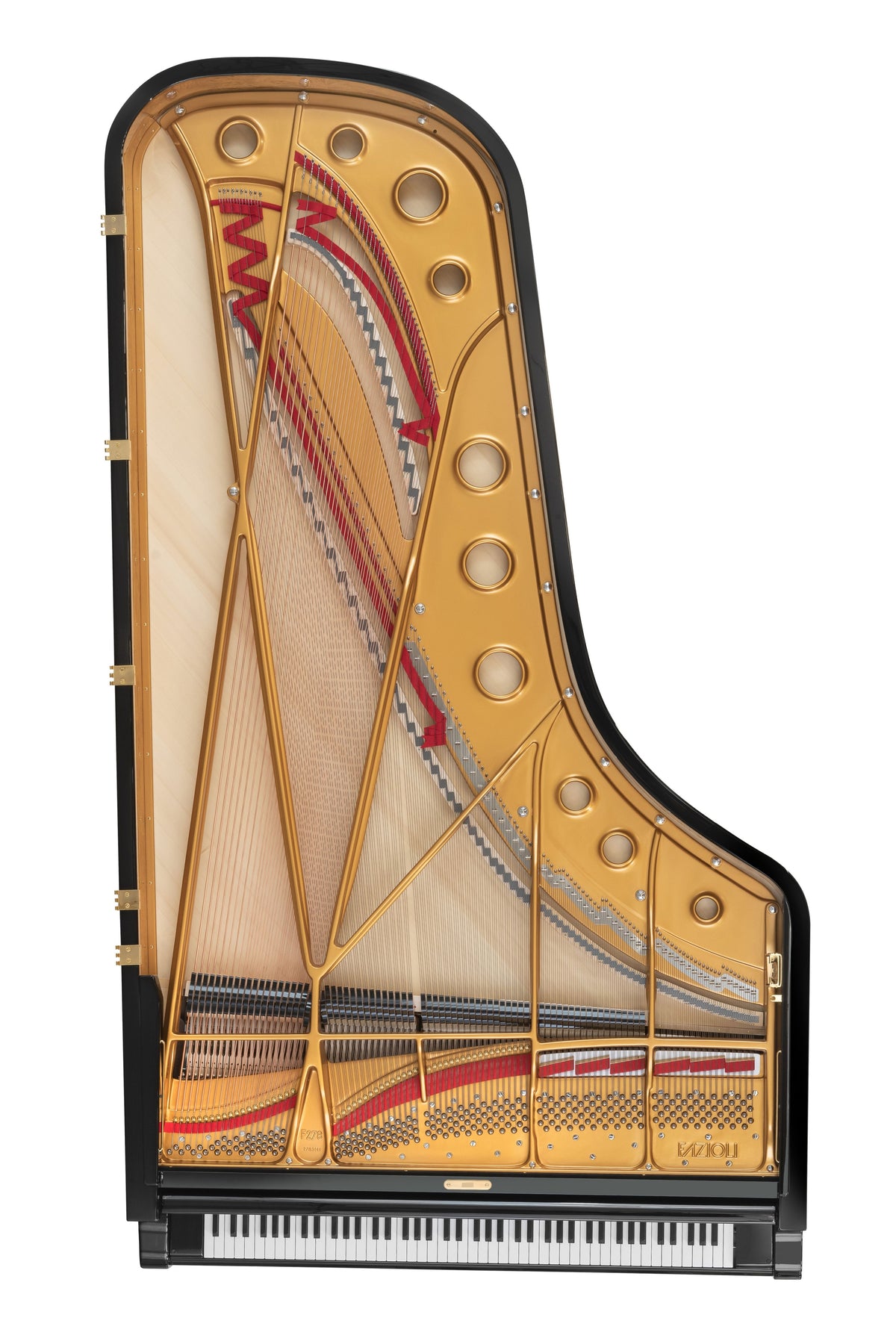 Table d’harmonie et cordes du Fazioli F278 neuf, piano à queue de concert à vendre chez Accord & Co en Rhône-Alpes et Suisse romande