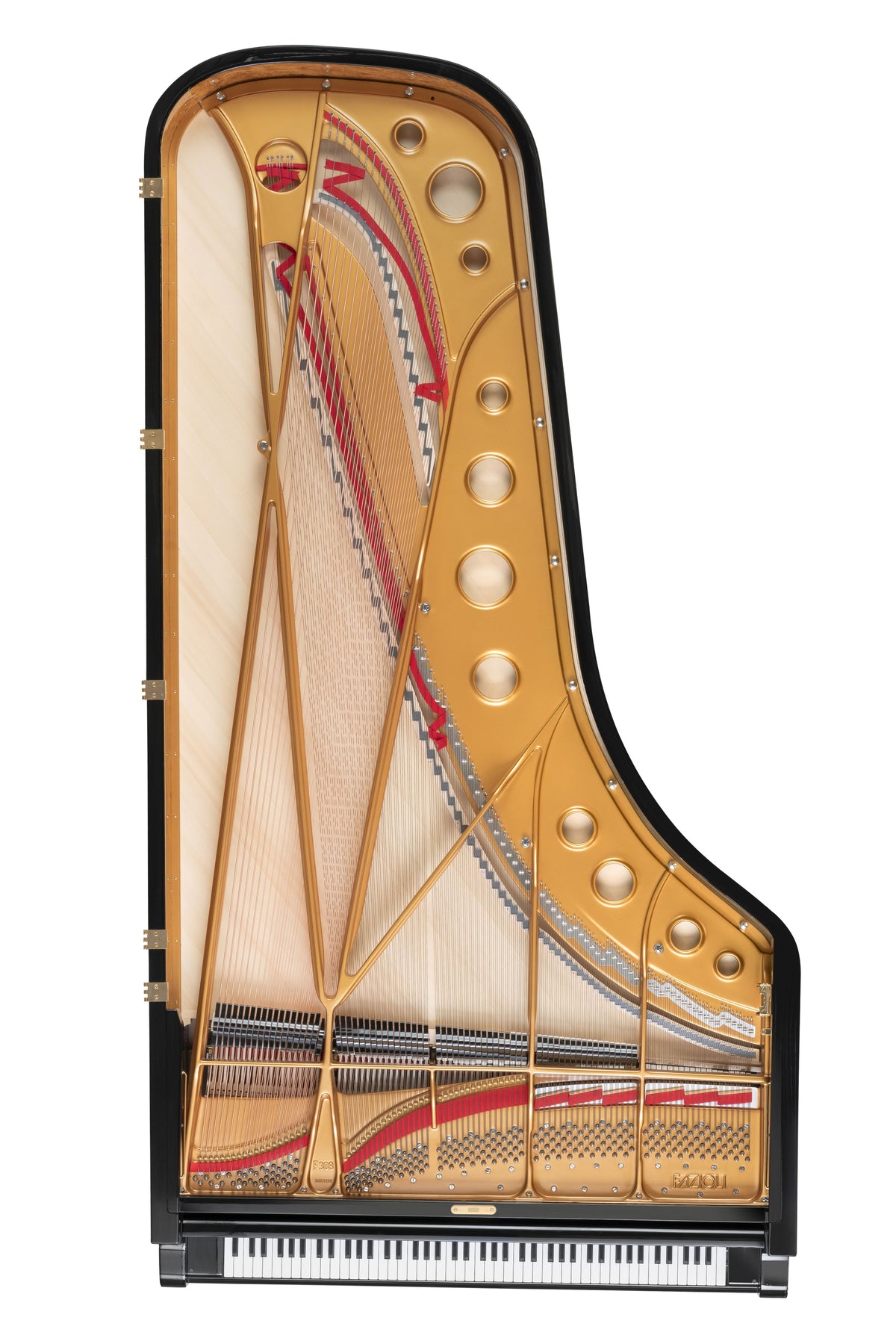Table d’harmonie et cordes du Fazioli F308 neuf, piano à queue de concert à vendre chez Accord & Co en Rhône-Alpes et Suisse romande