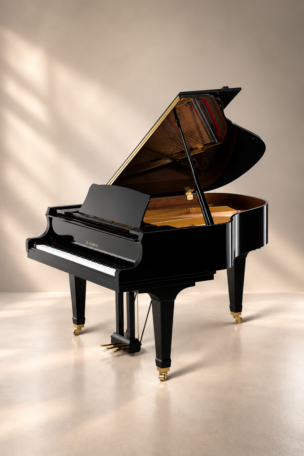 Piano à queue Kawai GL-30 166 cm noir verni, piano neuf de la gamme GL