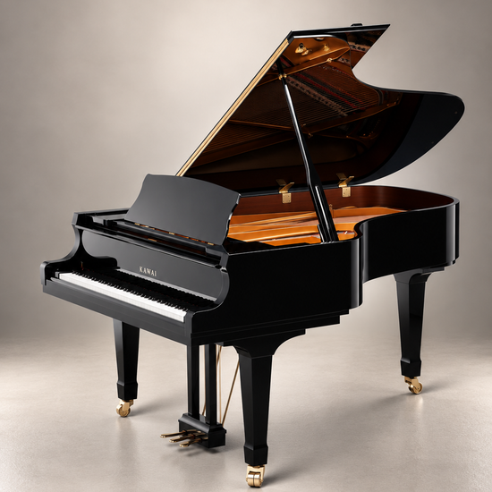 Piano à queue Kawai GX-7 229 cm noir verni, piano neuf haut de gamme de la série GX