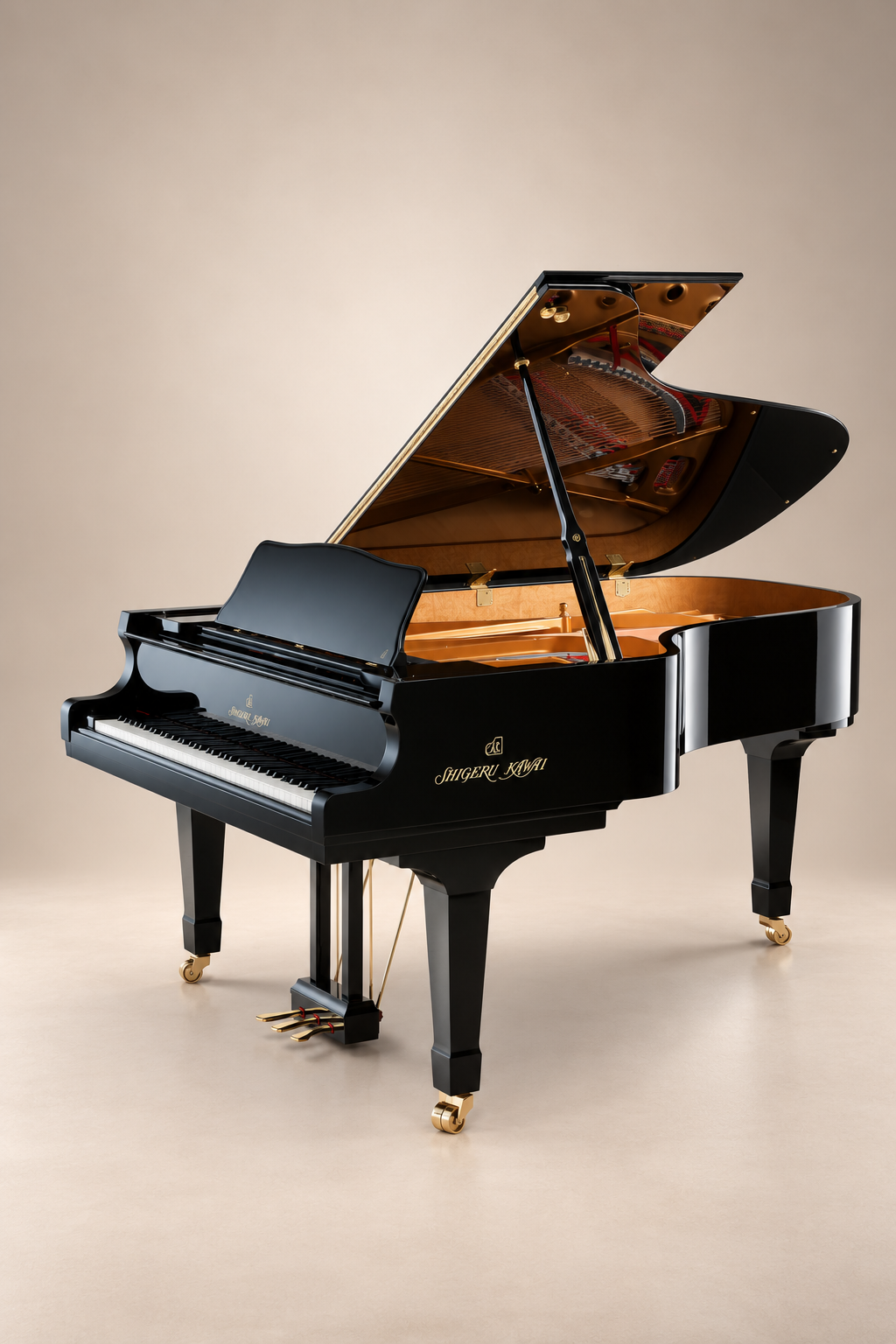Piano à queue Shigeru Kawai SK-6 214 cm noir verni, piano neuf haut de gamme Kawai