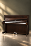 Piano droit Kawai K-200 114 cm noyer foncé avec finitions Silver