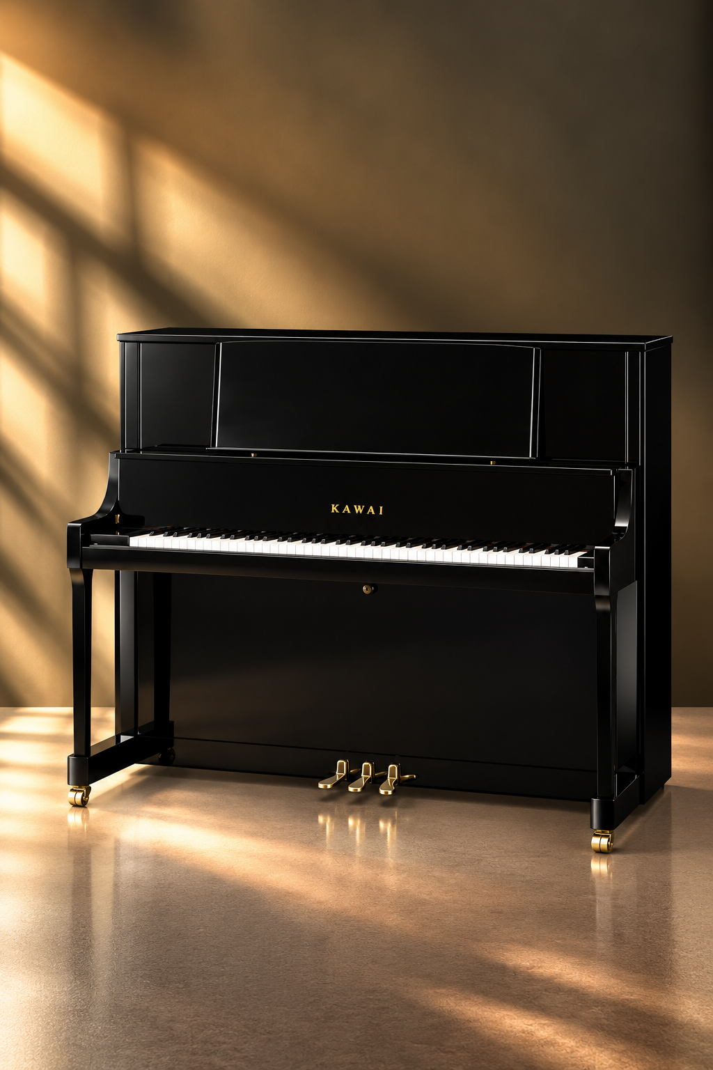 Piano droit Kawai K-800 AS 134 cm ébène poli, piano acoustique haut de gamme